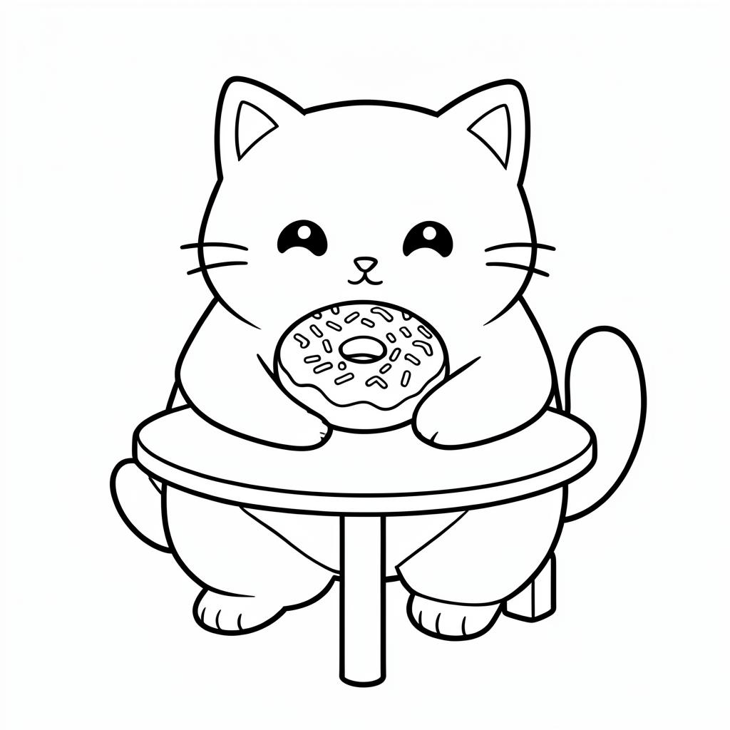 Donut Cat coloring page
