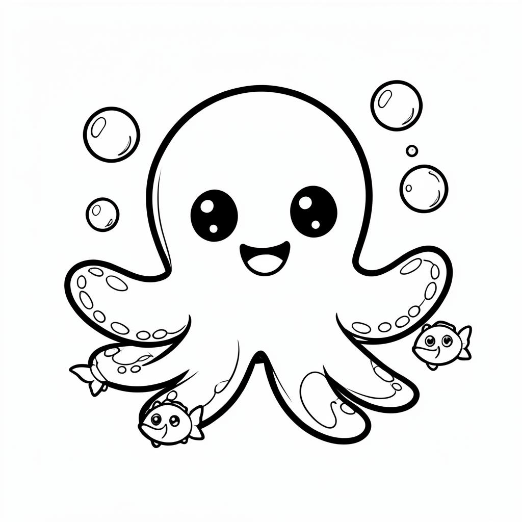 Octopus Ocean coloring page